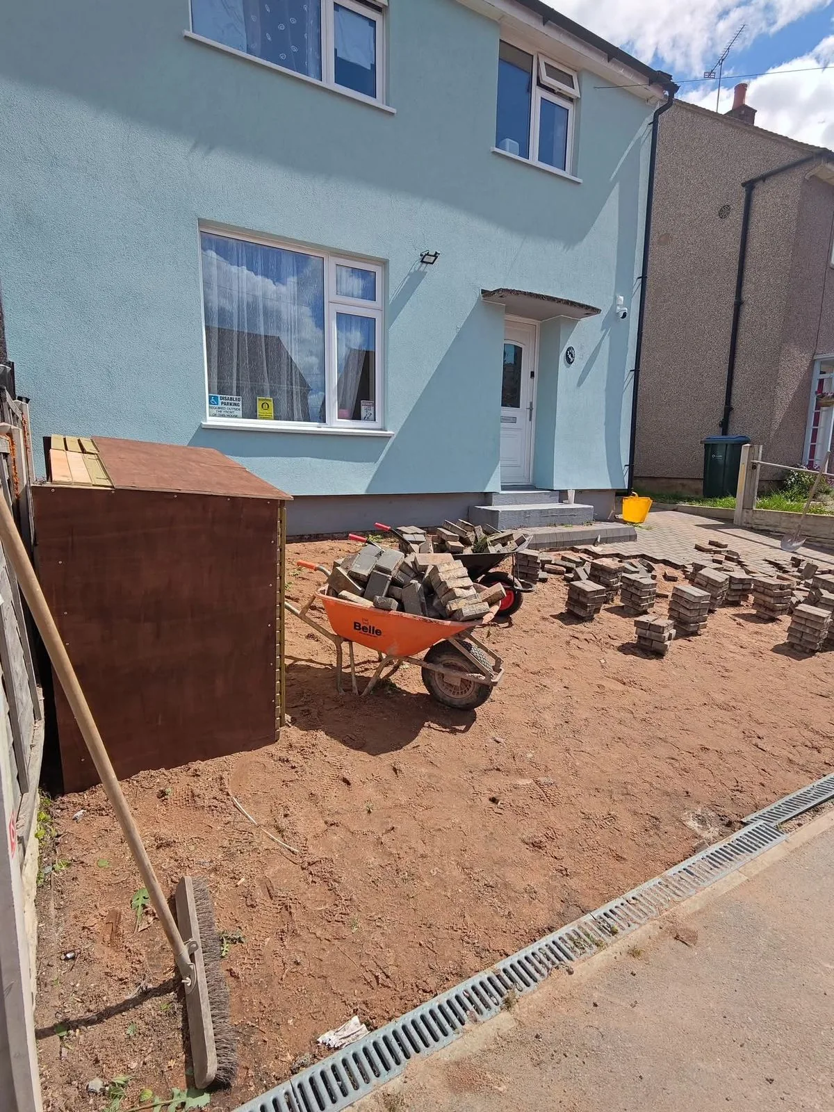 Driveway installation in progress