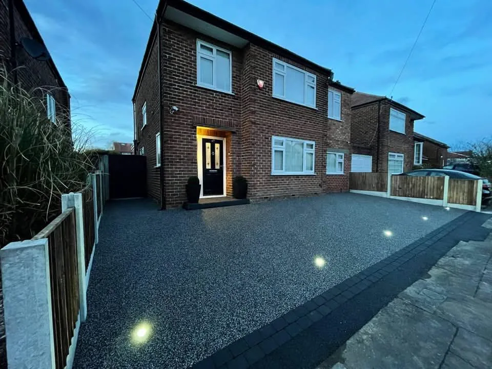 Resin bound driveway with lighting